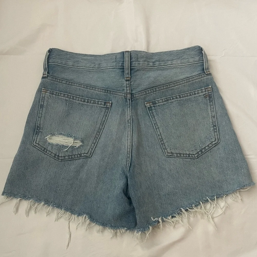 Madewell Relaxed Mid-Length Denim Distressed Shorts - Picture 4 of 7